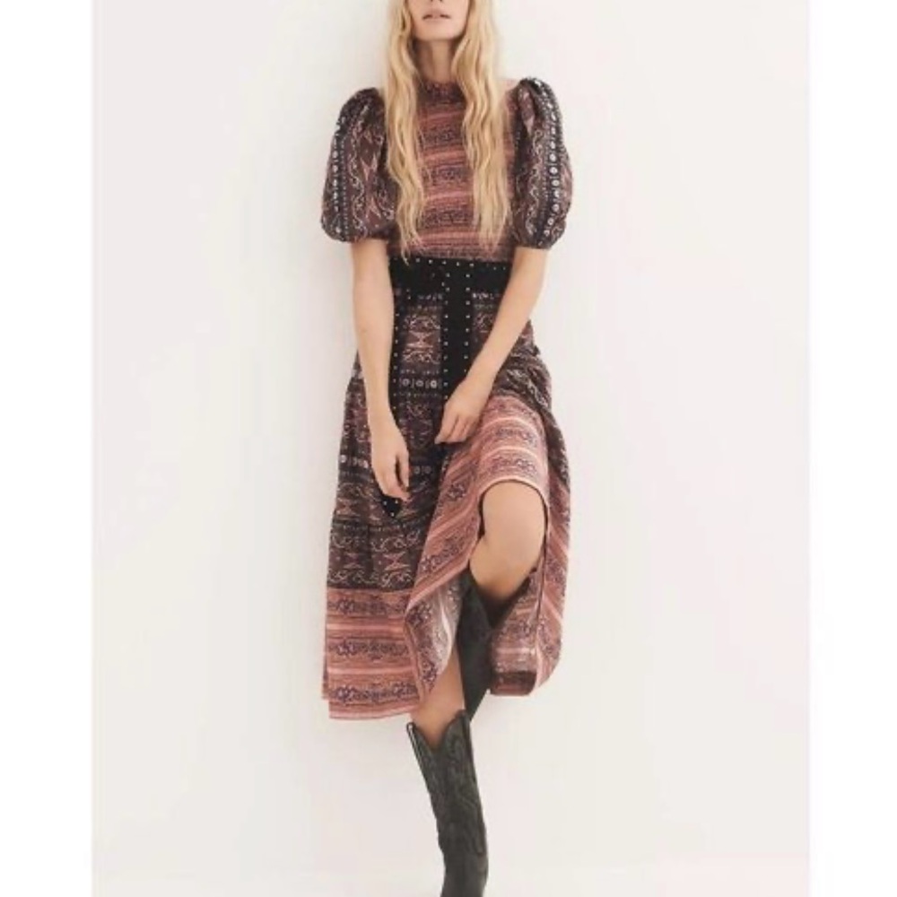 Anthropologie Othilia Bethanne Smocked Maxi Dress, NWT XS